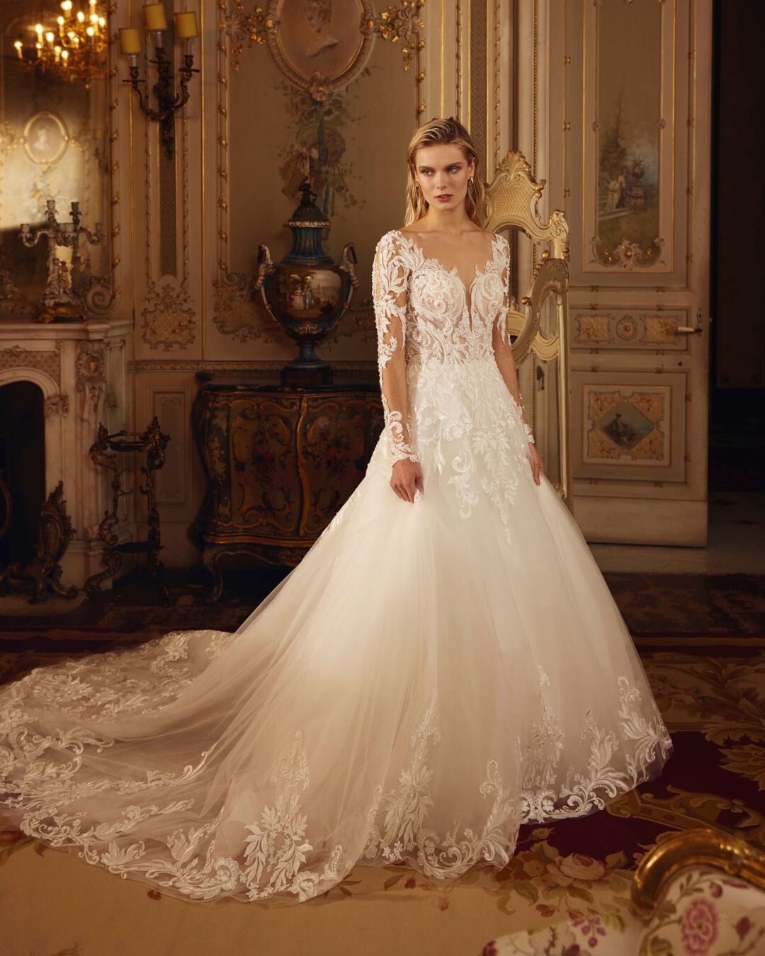 Demetrios 1297 trouwjurk lange mouwen